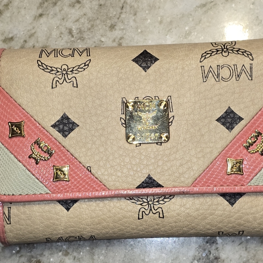 MCM Beige and Pink Wallet